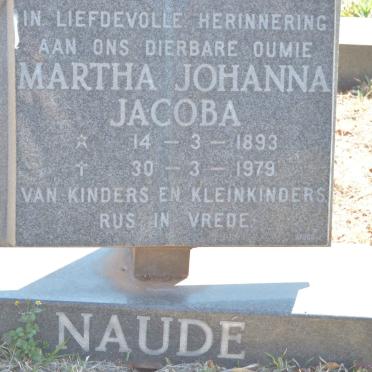 NAUDE Martha Johanna Jacoba 1893-1979