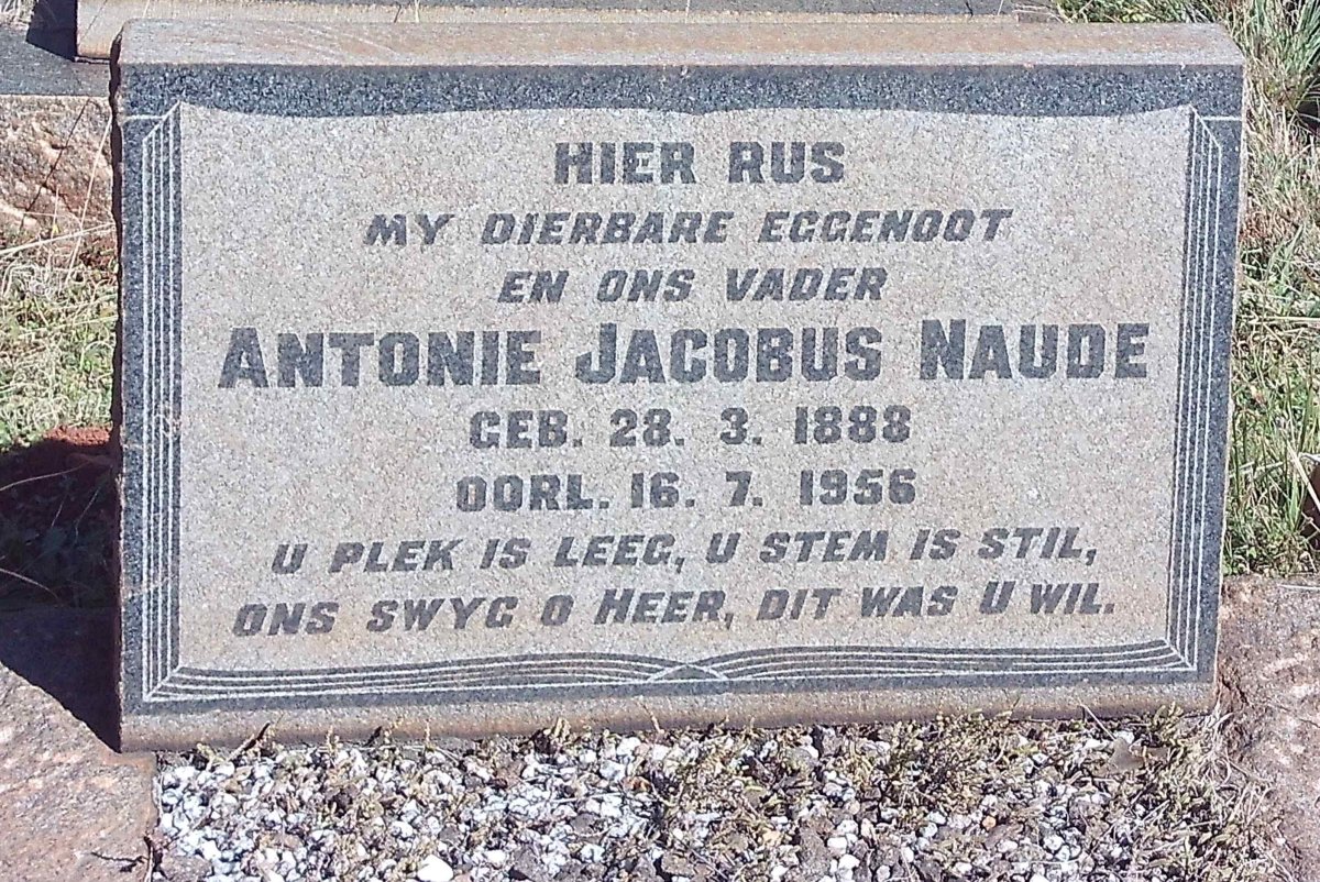 NAUDE Antonie Jacobus 1888-1956
