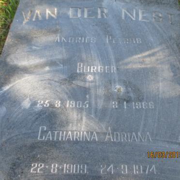NEST Andries Petrus, van der 1905-1966 &amp; Catharina Adriana 1909-1974