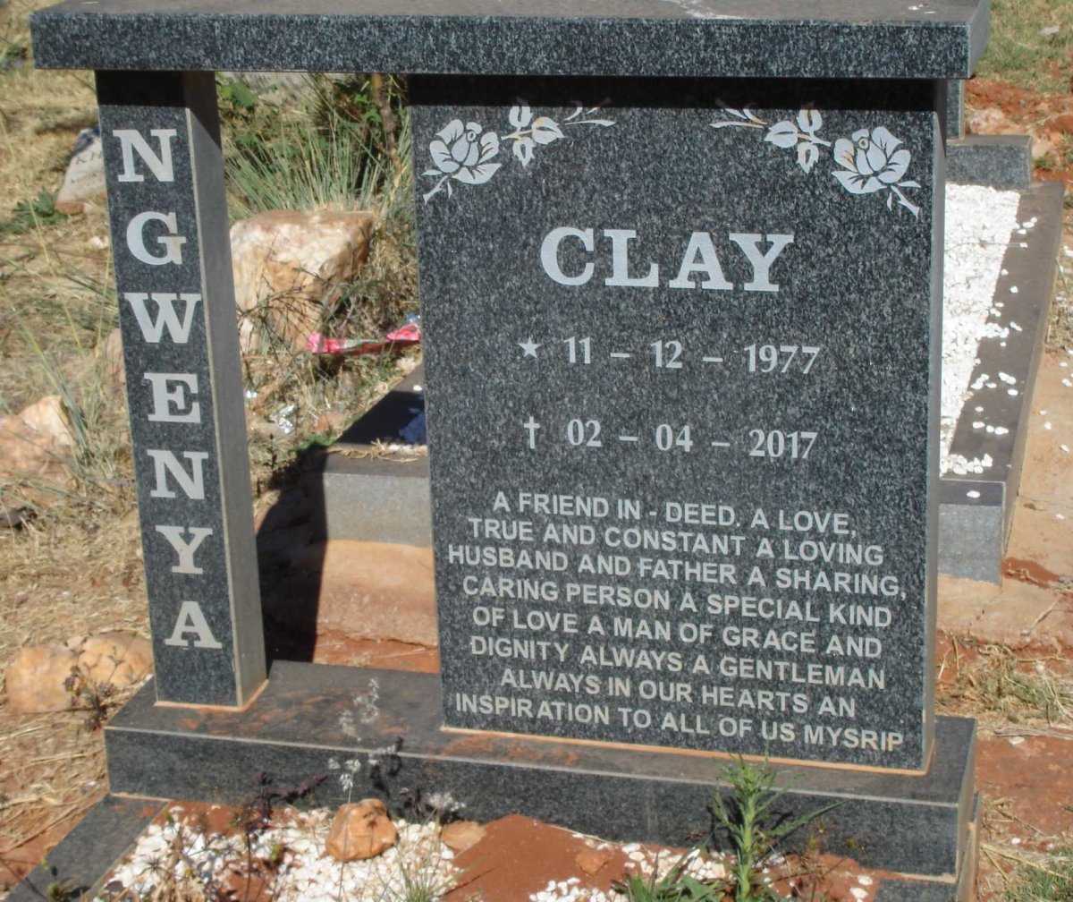 NGWENYA Clay 1977-2017