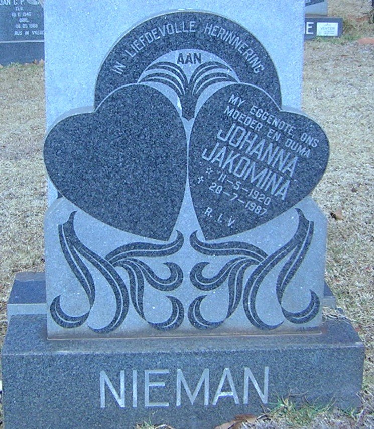NIEMAN Johanna Jakomina 1920-1987