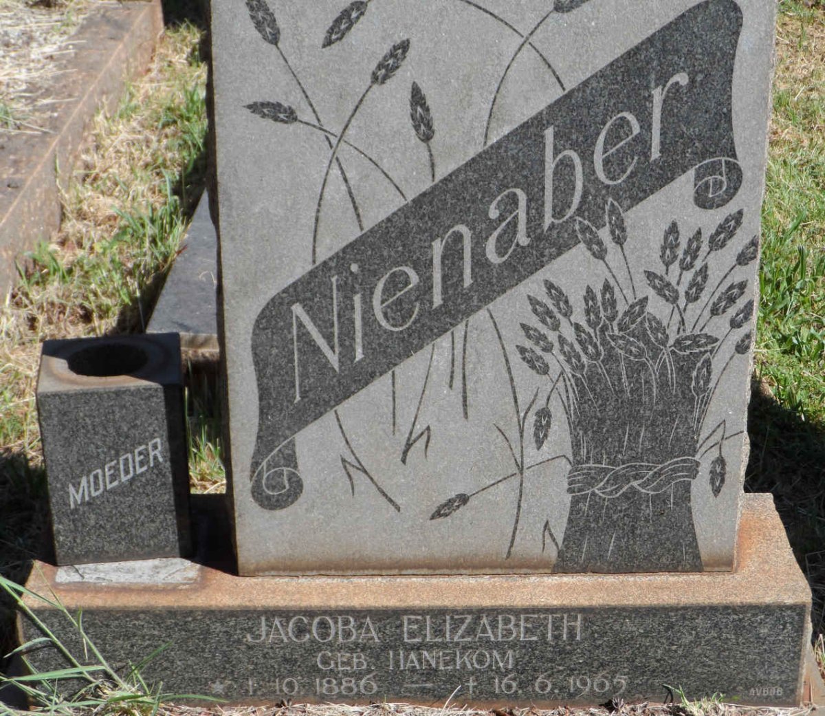 NIENABER Jacoba Elizabeth nee HANEKOM 1886-1965
