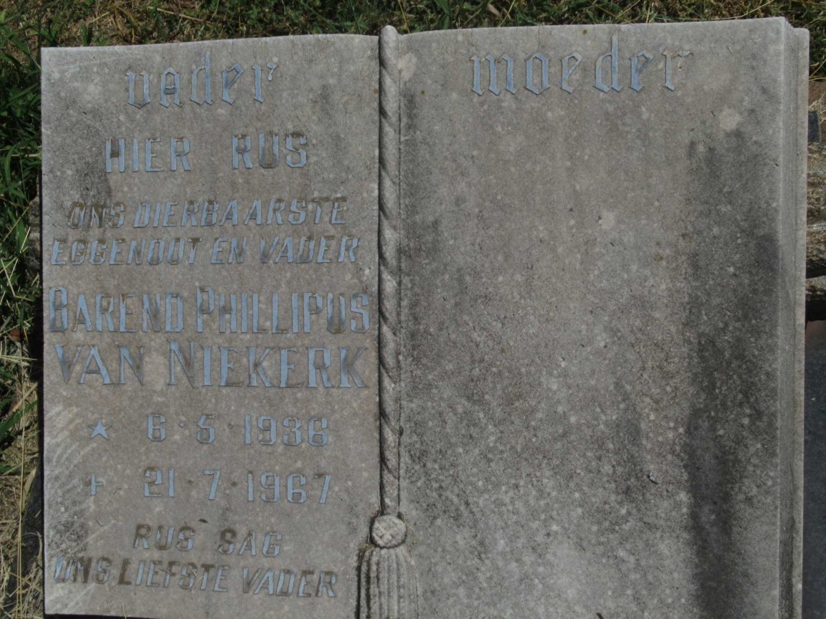 NIEKERK Barend Philppus, van 1936-1967