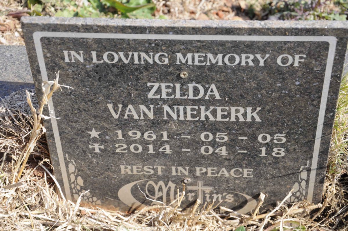 NIEKERK Zelda, van 1961-2014