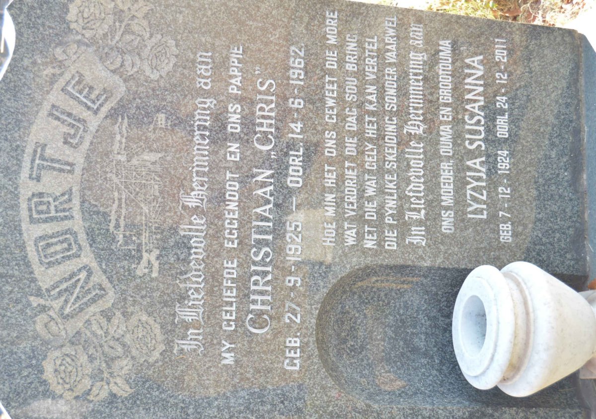 NORTJE Christiaan 1925-1962 &amp; Lyzyja Susanna 1924-2011