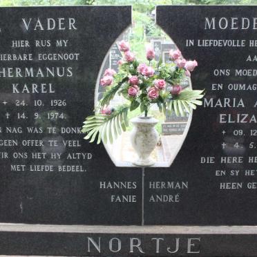 NORTJE Hermanus Karel 1926-1974 &amp; Maria Adriana Elizabeth 1931-2017