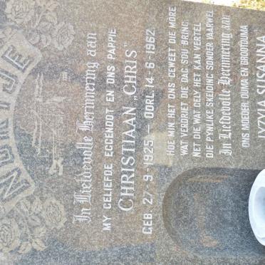 NORTJE Christiaan 1925-1962 &amp; Lyzyja Susanna 1924-2011