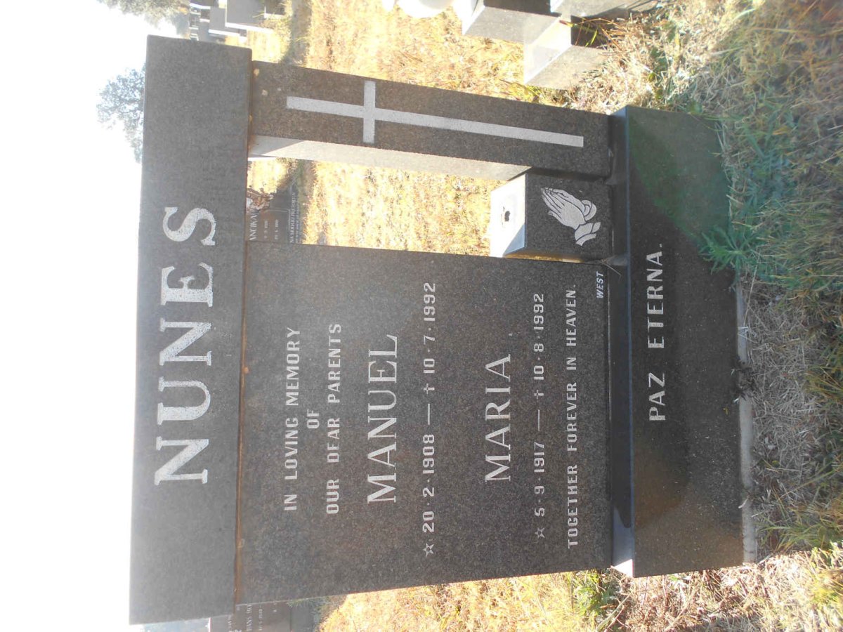 NUNES Manuel 1908-1992 &amp; Maria 1917-1992