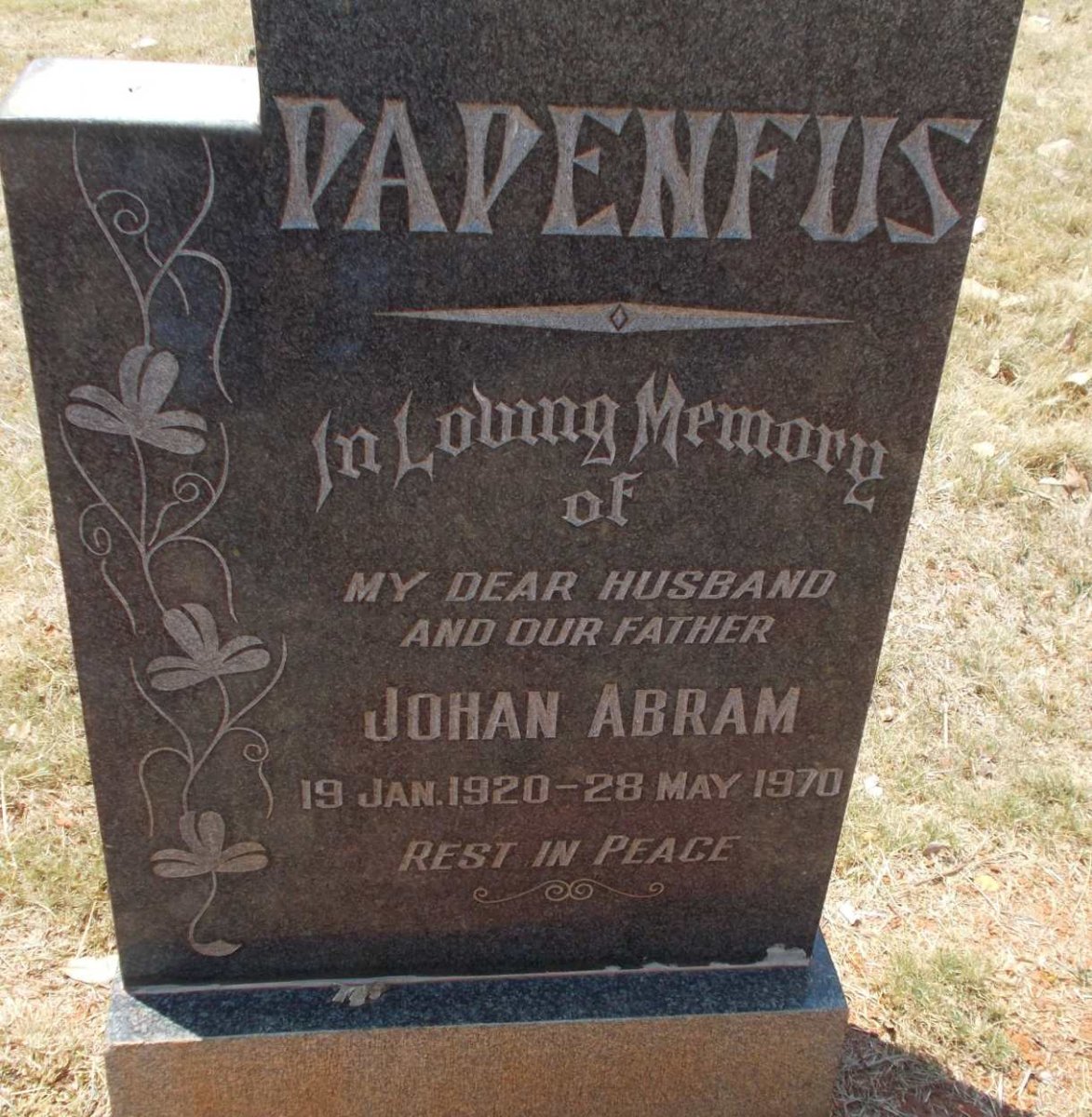 PAPENFUS Johan Abram 1920-1970
