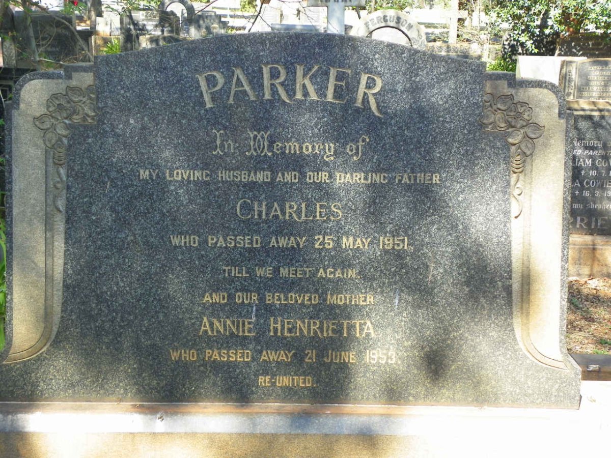 PARKER Charles -1951 &amp; Annie Henrietta -1953
