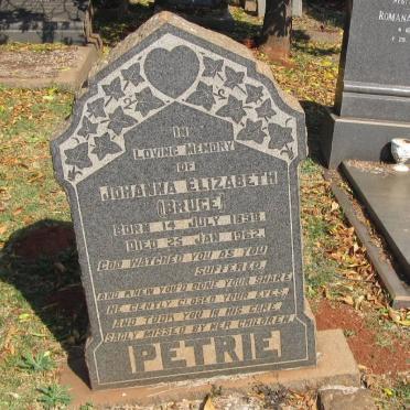 PETRIE Johanna Elizabeth nee BRUCE 1898-1962