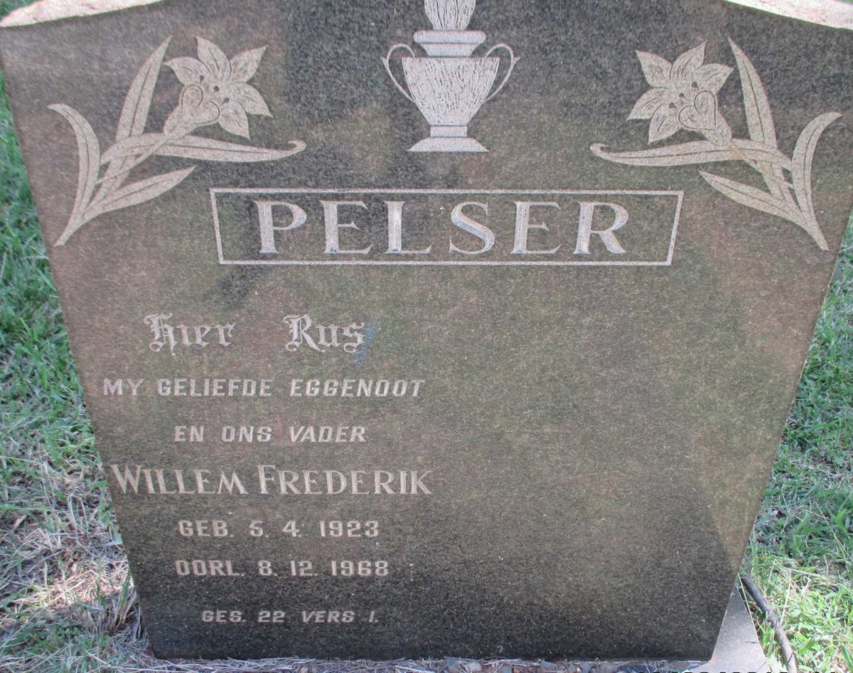 PELSER Willem Frederik 1923-1968