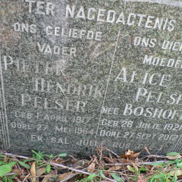 PELSER Pieter Hendrik 1917-1964 &amp; Alice BOSHOFF 1921-?