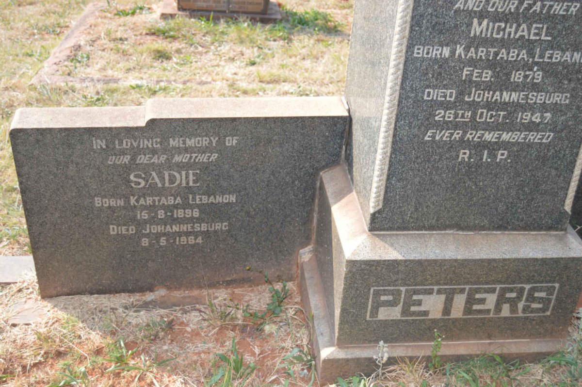 PETERS Sadie 1896-1964