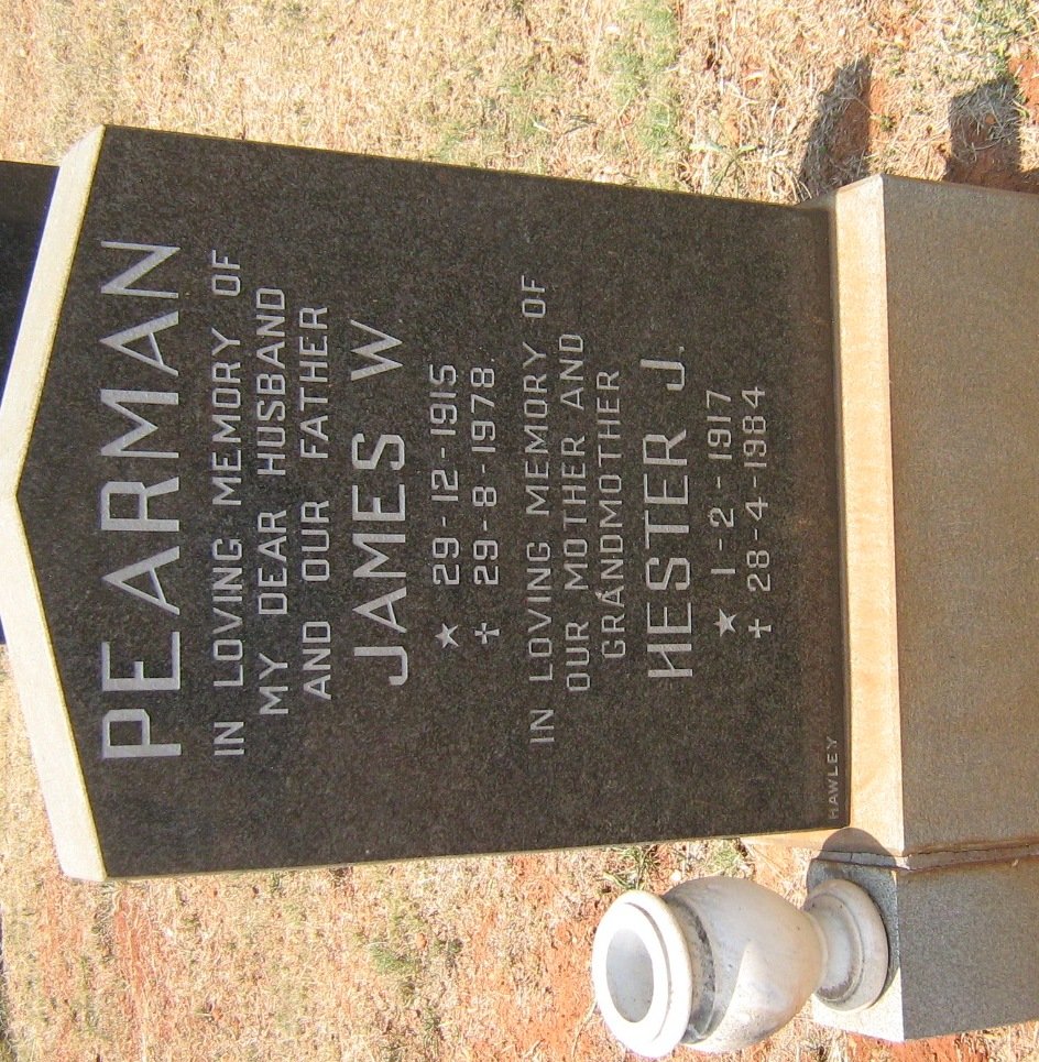 PEARMAN James W. 1915-1978 &amp; Hester J. 1917-1984