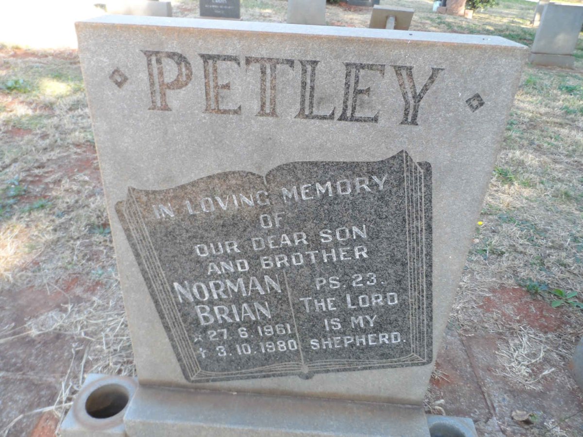 PETLEY Norman Brian 1961-1980