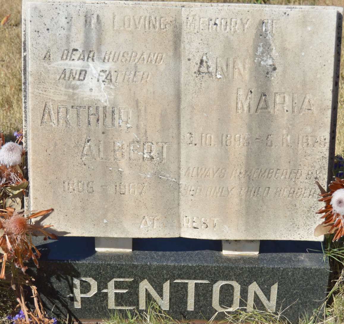 PENTON Arthur Albert 1905-1967 &amp; Ann Maria 1895-1978