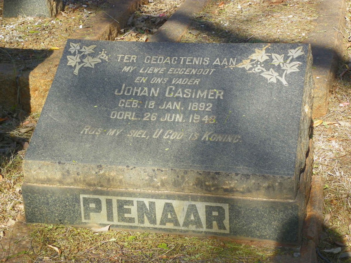 PIENAAR Johan Casimer 1892-1943
