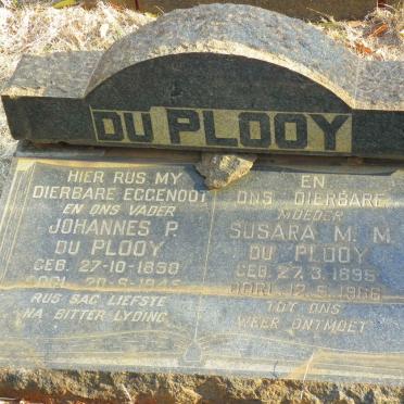 PLOOY Johannes P., du 1890-1945 &amp; Susara M.M. 1895-1966