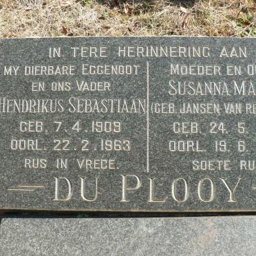 PLOOY Hendrikus Sebastiaan, du 1909-1963 &amp; Susanna Maria JANSEN VAN RENSBURG 1912-1989
