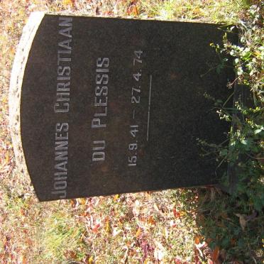 PLESSIS Johannes Christiaan, du 1941-1974