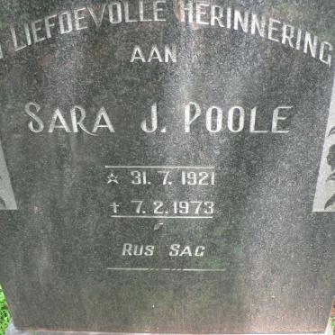 POOLE Sara J. 1921-1973