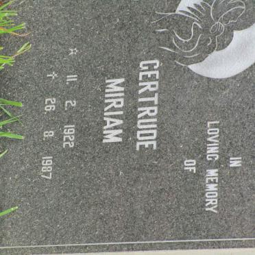 PRICE Gertrude Miriam 1922-1987