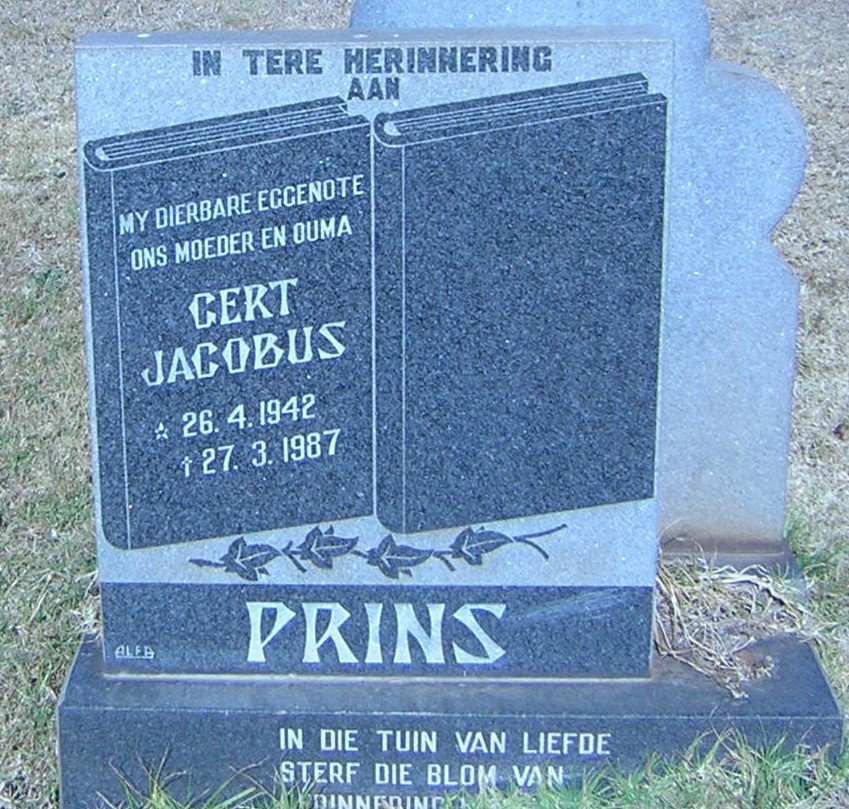 PRINS Gert Jacobus 1942-1987