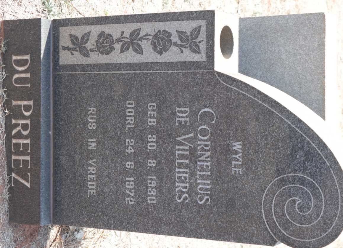 PREEZ Cornelius de Villiers, du 1930-1972