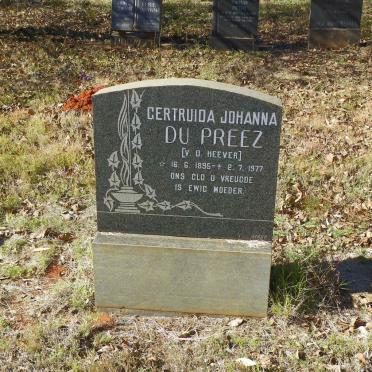 PREEZ Gertruida Johanna, du nee V.D. HEEVER 1895-1977