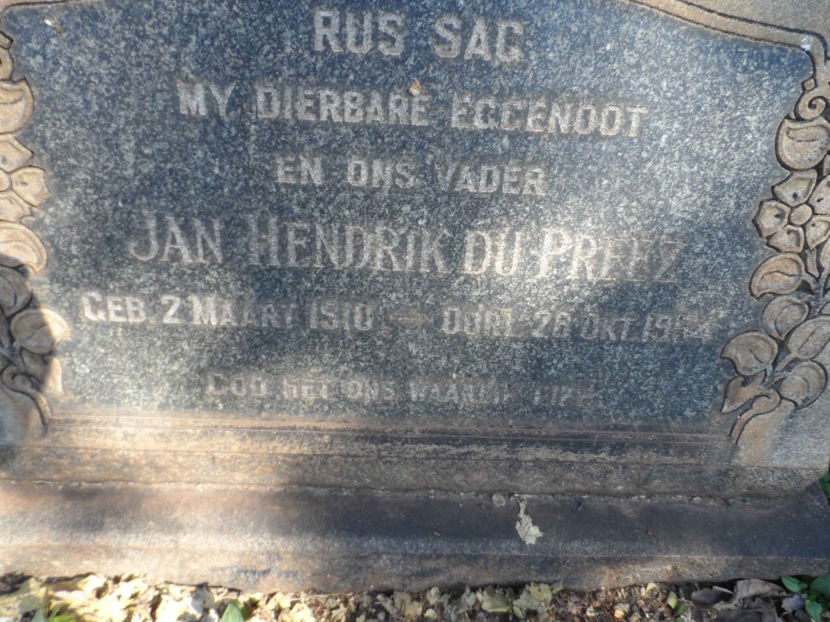PREEZ Jan Hendrik, du 1910-1954