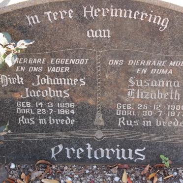 PRETORIUS Dirk Johannes Jacobus 1896-1964 &amp; Susanna Elizabeth 1900-1977