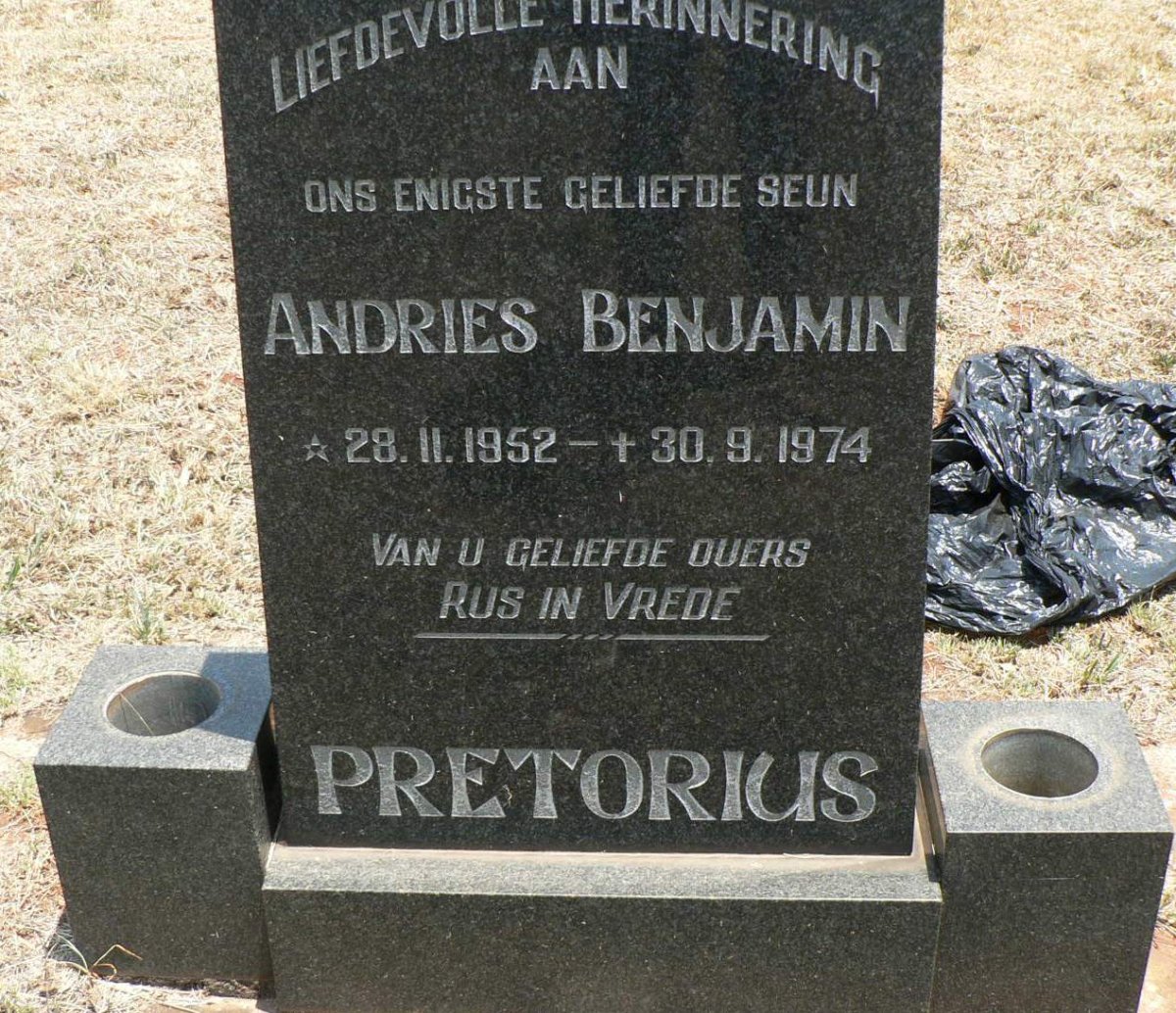 PRETORIUS Andries Benjamin 1952-1974