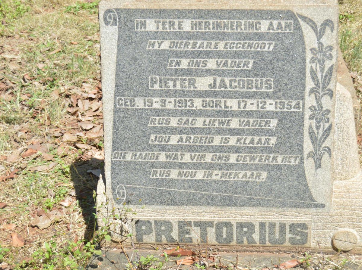 PRETORIUS Pieter Jacobus 1913-1954