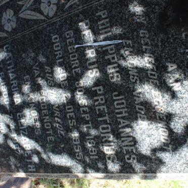 PRETORIUS Philippus Johannes Petrus 1891-1955 &amp; Catharina Elizabeth 1900-1987