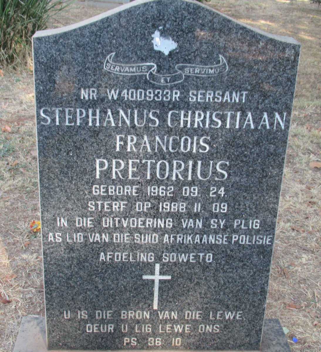 PRETORIUS Stephanus Christiaan Francois 1962-1988