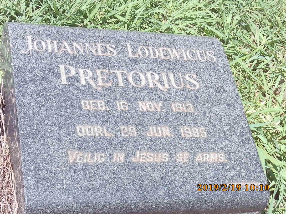 PRETORIUS Johannes Lodewicus 1913-1985