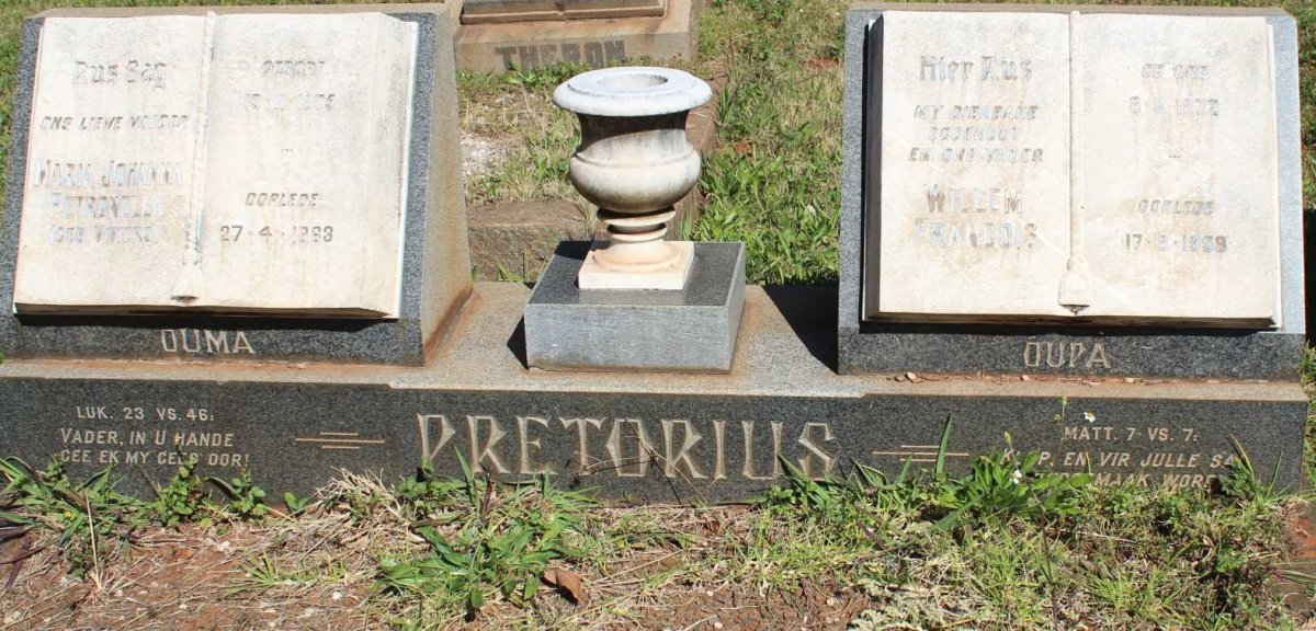 PRETORIUS Willem Francois 1872-1958 &amp; Maria Johanna Petronella VIVIERS 1875-1963