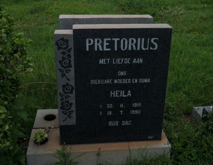 PRETORIUS Heila 1915-1990