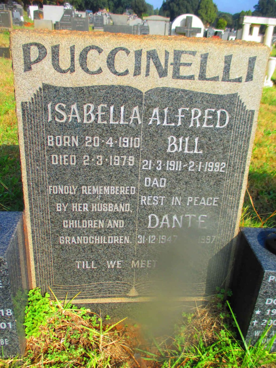 PUCCINELLI Alfred Bill 1911-1992 &amp; Isabella 1910-1979