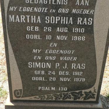 RAS Simon P.J. 1912-1979 &amp; Martha Sophia 1910-1966