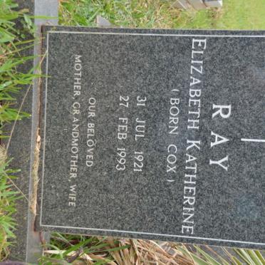 RAY Elizabeth Katherine nee COX 1921-1993