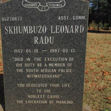 RADU Skhumbuzo Leonard 1957-1997