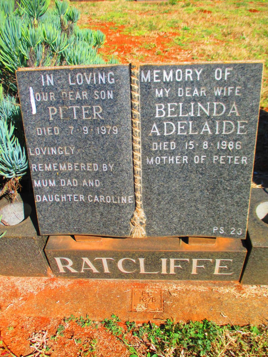 RATCLIFFE Belinda Adelaide -1986 :: RATCLIFFE Peter -1979
