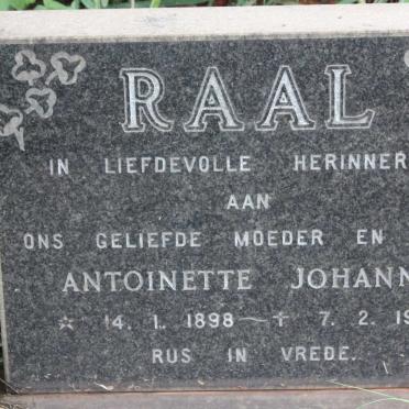 RAAL Antoinette Johanna 1898-1983 :: RAAL Frederick Anton 1923- &amp; Mary Antoinette 1925-