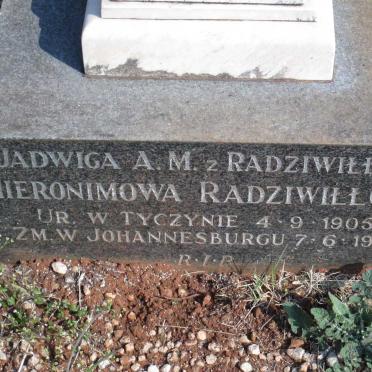 RADZIWILLOW Jadwiga A.M. :: RADZIWILLOWA Hieronimowa 1905-1974