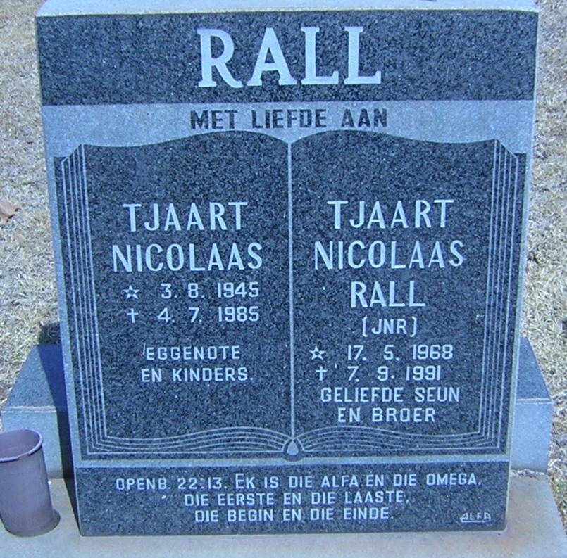 RALL Tjaart Nicolaas 1945-1985 :: RALL Tjaart Nicolaas 1968-1991