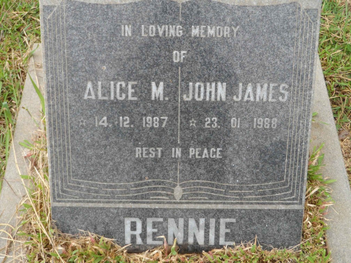 RENNIE John James -1988 &amp; Alice M. -1987