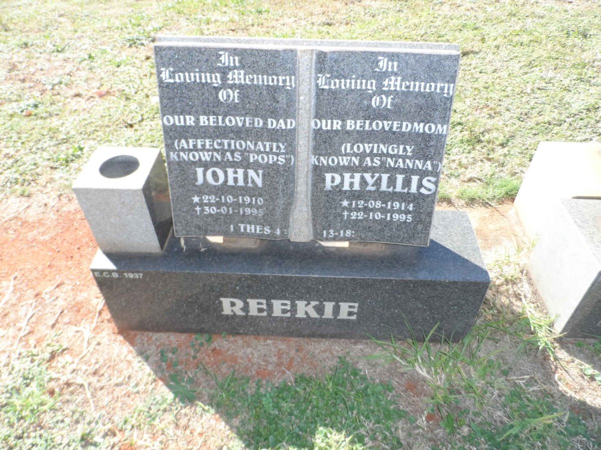 REEKIE John 1910-1995 &amp; Phyllis 1914-1995