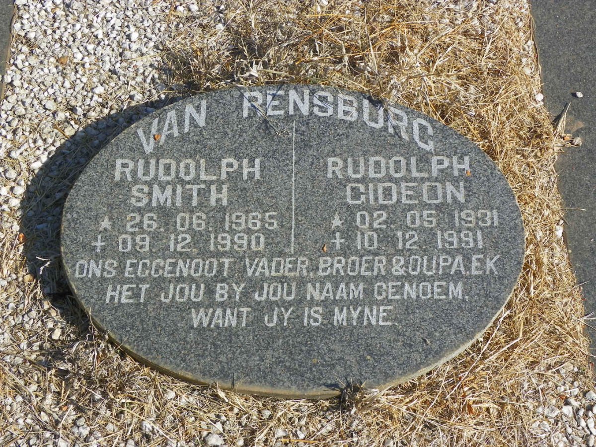 RENSBURG Rudolph Gideon, van 1931-1991 :: VAN RENSBURG Rudolph Smit 1965-1990